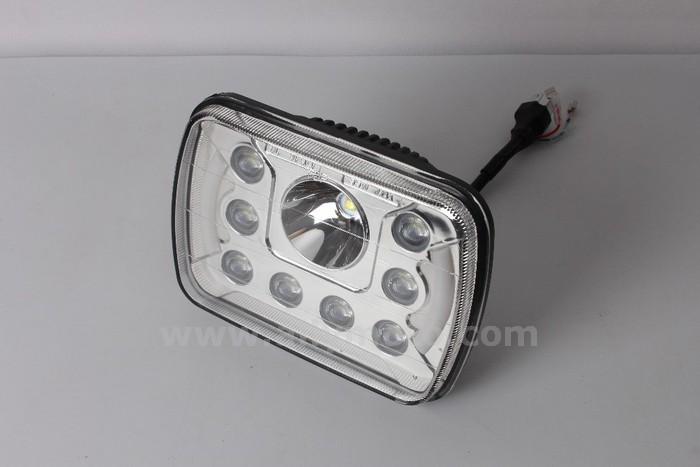 154 6 Inch X 7 Inch Headllamps 7Inch 55W Hi-Lo Beam Led Headlights Insert With Halo Ring Angel Eyes Truck@3